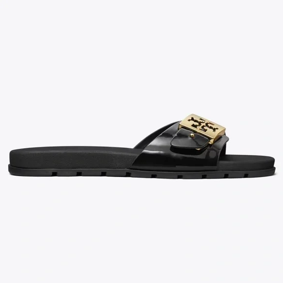 NWT Tory Burch Mellow Slide 
Perfect Black / Gold / Perfect Black - Picture 3 of 11